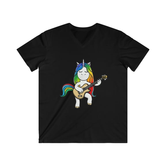 Rocking Unicorn Men's Fitted V-Neck Short Sleeve Tee- by A.Melo Originals