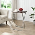 thumbnail image 2 of eHemco Folding TV Tray Tables for Eating, 19 by 15 by 26 Inches, Coffee, Set of 2, 2 of 7