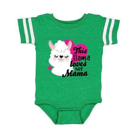 

Inktastic Valentines Day This Llama Loves Her Mama Gift Baby Girl Bodysuit