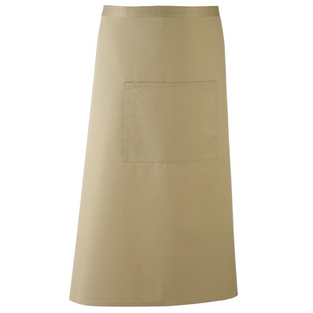 Delantal modelo Colours largo estilo continental unisex (Paquete de 2) (Caqui)