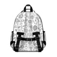 thumbnail image 3 of Doodle Sports Icons Pattern Backpack for School,Cute School Bag,Schoolbag with Adjustable Shoulder Straps & Padded Back,15.25"x11.5"x5.25", 3 of 5
