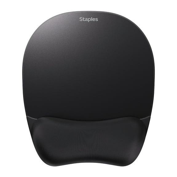 Staples TECH Foam Non-Skid Mouse Pad/Wrist Rest Combo Black (ST63287)