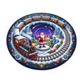 thumbnail image 2 of Cififendec Christmas Round Area Rug, 31.5", Large 3D Visual Illusion Floor Mat with Santa Print Non Slip Base for Fireplace Side Festive Floor Styling, 2 of 6