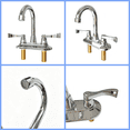 thumbnail image 3 of Bathroom Faucet for Camper 4 Inch Centerset, with Double Handle 360° Swivel Spout 2.17" Extra Long Mounting Shanks Lavatory Basin Sink Faucet for RV Trailer Mobile Home, Chrome, 3 of 12