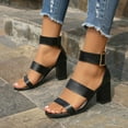 thumbnail image 2 of Amzcrzy Zapatos de mujer,Zapatos de mujer,Zapatillas de mujer, Zapatos de tacón alto para mujer, de verano, con punta abierta, para boda, con hebilla de cinturón, sandalias informales Sandalias Mujer, 2 of 6