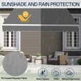 thumbnail image 3 of IVV 10' x 8' Patio Retractable Awning w/Adjustable Slope, Manual Awning Sun Shade Window Door Shelter with Aluminum Frame, Water and UV Resistant for Deck, Garden, Gray, 3 of 7