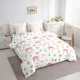 thumbnail image 3 of Homewish Ribbon Bowtie Bowknot 7-Piece Twin Bedding Sets,Cute Flower Floral Bedding Comforter Set,Pink White Green Sheet Sets For Girls,Ultra Soft Home Decor Reversible, 3 of 8