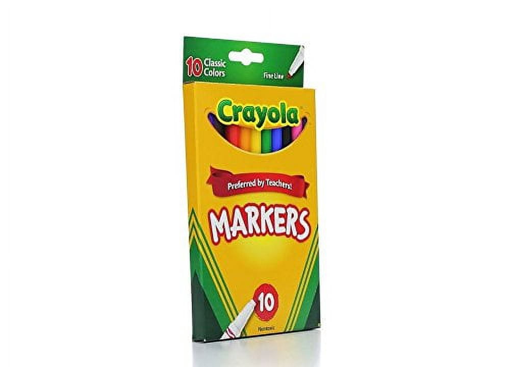 Crayola Classic Fine Line Markers Water Soluble And Water Based 10 Count (Pack Of 24)