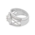 thumbnail image 4 of Round Cut Lab Created Moissanite Diamond Infinity Halo Engagement Wedding Bridal Ring Set In 14K White Gold Over Sterling Silver(G-H Color,VVS1 Clarity,1 Cttw)-8.5, 4 of 8