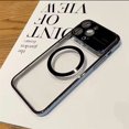 thumbnail image 4 of For IPhone 12 Pro Max Case ,Window Glass Lens Camera Protector, Logo View Compatible with Magsafe ,Magnetic Hard Transparent Phone Cases for IPhone 12 Pro Max 6.7 inch Slim Luxury Clear Cover (blue), 4 of 16