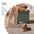 thumbnail image 5 of Hearth & Harbor Ottoman Storage Bench, Faux Leather 15" Foot Stool Ottoman With Storage, Green, 5 of 8