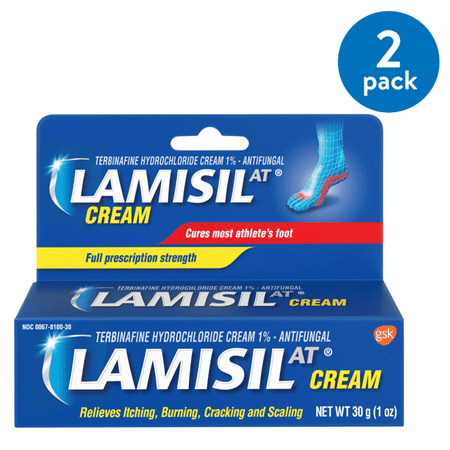 (2 Pack) Lamisil AT Full Prescription Strength Antifungal Cream for Athletes Foot, 1 (Best Treatment For Toenail Fungus 2019)