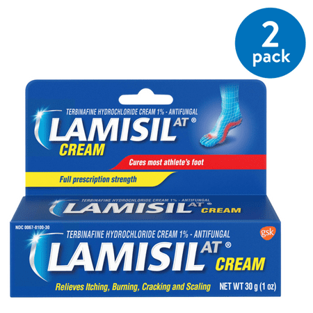 (2 Pack) Lamisil AT Full Prescription Strength Antifungal Cream for Athletes Foot, 1 (Best Toe Fungus Medication)