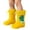 Yellow, variant on Pink Kids Girls Dinosaur Rain Boots Waterproof Non-Slip Lightweight Drawstring,Size 14