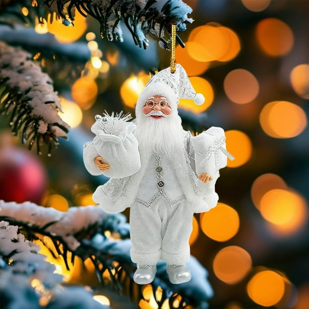 Adornos navideños, adornos navideños, regalos navideños, colgante de Papá Noel acrílico, árbol de Navidad, pequeño colgante decorativo, bola decorativa.