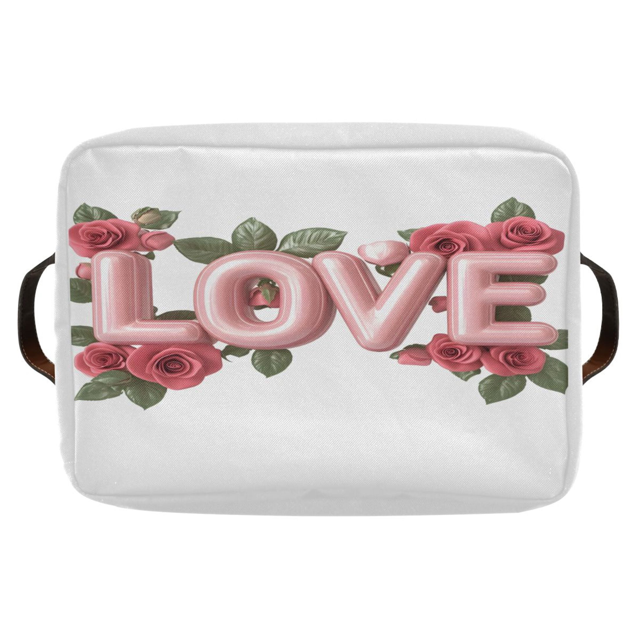 Ryvnso Valentine Day-a1 Storage Basket Large Bin Foldable Boxes Toys Organizer 14.2x10.2x8.3in 2 PCs