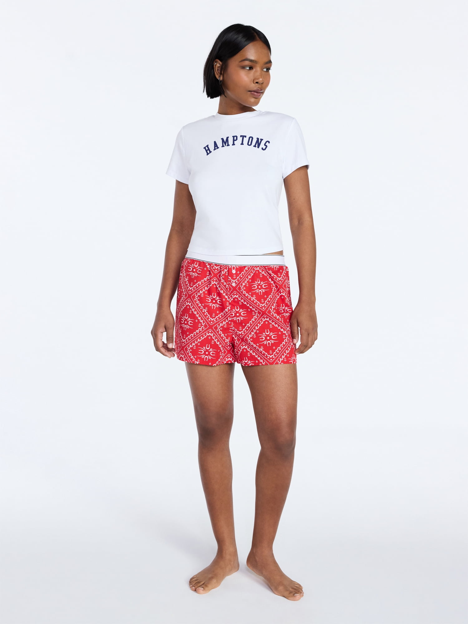 No Boundaries Graphic Baby Sleep Tee with Short Sleeves, Women's XS-XXL
