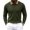 Army Green, variant on Mens Contrast Rib Collar Long Sleeve Polo Shirt Raglan Shoulder Placket Button Top Breathable Spring Autumn Daily Business Casual clothes White 3XL