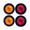 2x Amber + 2x Red, variant on 2" Round Trailer 9 LED Clearance Side Marker Lights DOT FMVSS 108 2x Amber