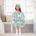 thumbnail image 7 of Wearable Blanket with Sleeves and Pocket Oversized Hooded Sweatshirt 3-14 YR Cute Cartoon Llama Pattern S, 7 of 7