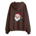 thumbnail image 4 of Ensemble de Trois Pièces à Manches Longues Col Rond pour Réunion de Famille de Noël (Papa) Chandail à Capuche à Fermeture à Glissière pour Femmes Chandail Robe à Capuche Athlétique Vêtements pour Femmes Motifs Décontractés Chandails en Molleton Simple Marron m, 4 of 6