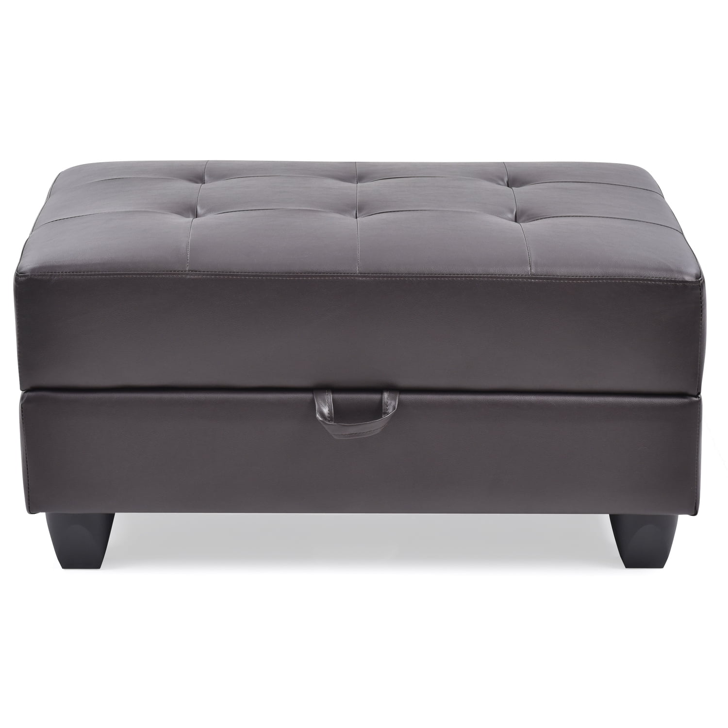 Glory Furniture Revere Faux Leather Ottoman in Cappuccino