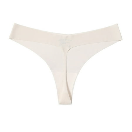 LARUYEKO Hot Girls Sexy Low Waist Panty Underwear Bikini Seamless Thongs Underwear Solid Nylon Ice Silk Women s Cotton Underwear High Waisted Ladies Full Coverage Panties High-Cut Stretch Cool