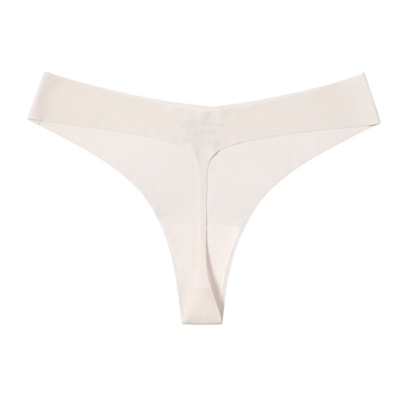 Hot Girls Low Waist Panty Underwear Bikini Seamless Thongs Solid Nylon Ice Silk, S, White