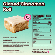 Glazed Cinnamon Roll, 12 Count Prime Bites Protein Brownie with 19g Protein and 5g Collagen