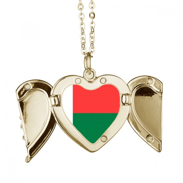 Madagascar África país bandera nacional Collar colgante en forma de melocotón con alas Unbranded M