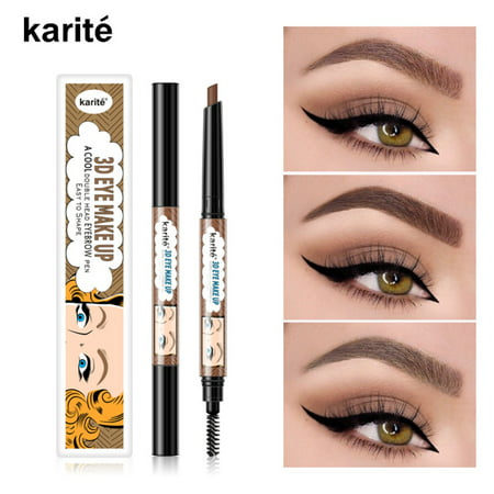 Double-headed Oval Eyebrow Pencil Waterproof Smudge-proof Long Lasting Coloration Eyebrow Pen With