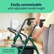 thumbnail image 3 of Andador con ruedas Medline de acero para adultos con movilidad reducida, color verde, capacidad de peso de 159 kg, ruedas de 20 cm, plegable, asas ajustables, ideal para personas mayores., 3 of 5
