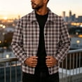 thumbnail image 5 of gzxflxpge Corduroy Jacket for Men Causal Regular Fit Snap Button-Up Plaid Coat Retro Long Sleeve Lapel Collared Fall Winter Outwear with Pockets Beige 2XL, 5 of 9