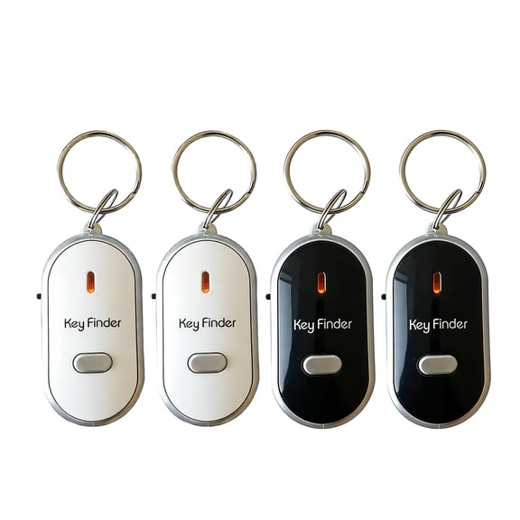 4pcs Key Finder Locator Anti Lost Keys Keychain Tracker Whistle Sound LED Light
