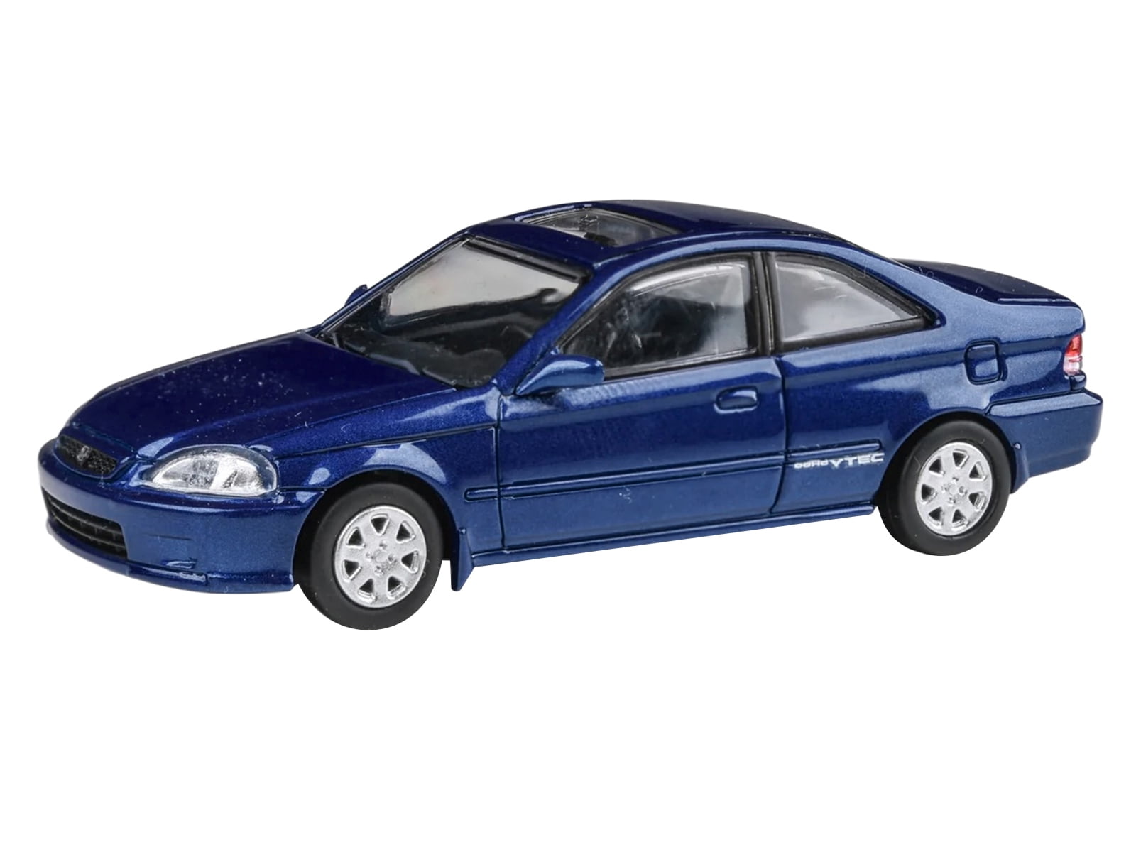 1999 Honda Civic Coupe Electron Blue Pearl Metallic with Sunroof 1/64 Diecast Model Car by Paragon