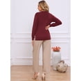 thumbnail image 3 of DARING DIVA Women's Pullover Long Sleeve Crew Neck Knit Sweater Tops M Wine Red, 3 of 6