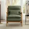 thumbnail image 2 of Ebello Mid Century Modern Accent Chair, Double-Padded Reading Armchair with Wood Frame & Lumbar Cushion for Living Room, Bedroom & Office, Green, 2 of 8