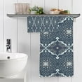thumbnail image 5 of Dark Blue Folk Talavera Towels Highly Absorbent Cotton Towels Set of 2, Premium Spa & Hotel Quality Quick Dry Towel Set 54 x 27 Inches Bathroom Towels, 5 of 7