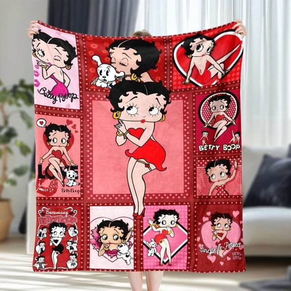 Betty Boop Microplush Fleece Blanket Lightweight Ultra Soft Home