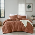 thumbnail image 4 of Regency Heights Cal King Comforter Set, Boho 3-Piece Pintuck Stitching Bedding Set, Soft Washed Pleated Bed Sets with Pillow Sham Clay, 4 of 10