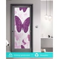 thumbnail image 5 of Window Privacy Film Purple Butterflies Stained Glass Window Film Decorative Sun Block Window Cover Modern Art Summer Butterfly Window Clings Static Adhesive Sticker for Bathroom 17.7"x39.3", 5 of 7
