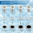 thumbnail image 6 of Universal Bathroom Sink Stopper, Pop Up Sink Drain Strainer Plug with Removable Stainless Steel Filter Basket Hair Catcher, Bathroom Bathtub Drain Stopper for 1.1-2.36 Inch Basin(1PACK), 6 of 9