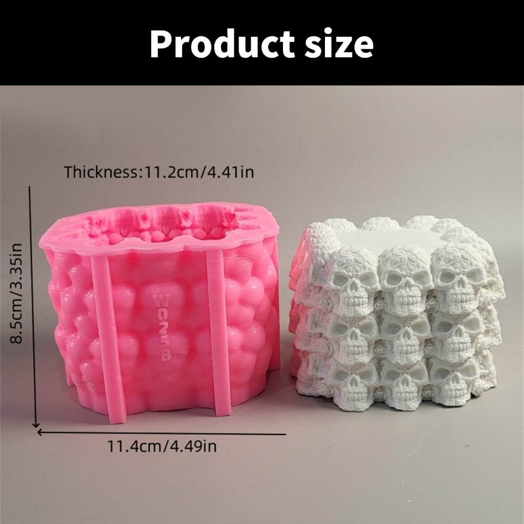 Halloween Skull Silicone Molds, Fondant Chocolate Silicone Molds for Chocolate Candy Halloween Party Decoration