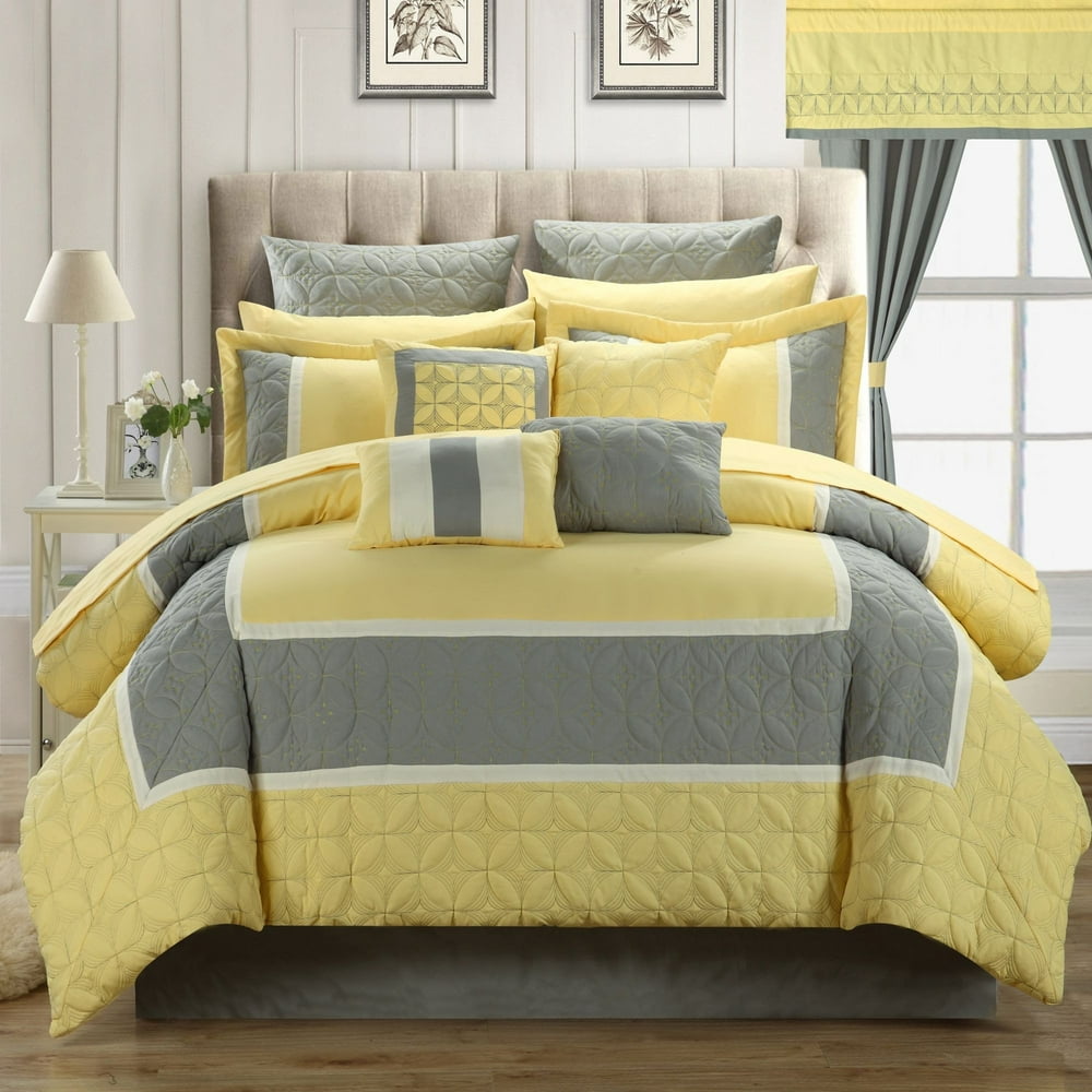 Aida Quilted 24 or 25 Piece Room In A Bag Comforter Bed Sheet Set ...