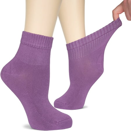 

Hugh Ugoli Women s Bamboo Ankle Loose Fit Diabetic Socks 3 Pairs Lilac Shoe Size: 10-12