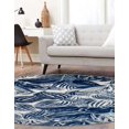 thumbnail image 3 of Rugs.com Blossom Collection Rug – 10 Ft Round Navy Blue Medium Rug Perfect For Kitchens, Dining Rooms, 3 of 9