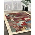 thumbnail image 2 of Ahgly Company Indoor Round Contemporary Brown Red Abstract Area Rugs, 6' Round, 2 of 6