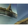 thumbnail image 3 of Ambesonne Eiffel Tower Quilted Coverlet 3 Pcs, Paris with Tower, King Size, Earth Yellow Green Blue, 3 of 4