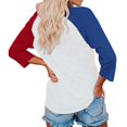 thumbnail image 3 of Fall Saving QUINDOS Womens Graphic Tees 3/4 Sleeve Womens Plus Size Tops Patchwork Crew Neck White Relaxed Fit Casual Baseball Tops, 3 of 4