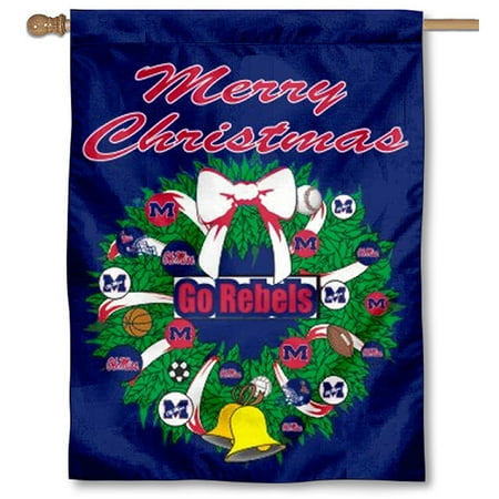 - University of Mississippi Rebels Merry Christmas Banner Flag